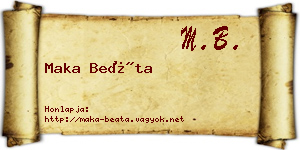 Maka Beáta névjegykártya